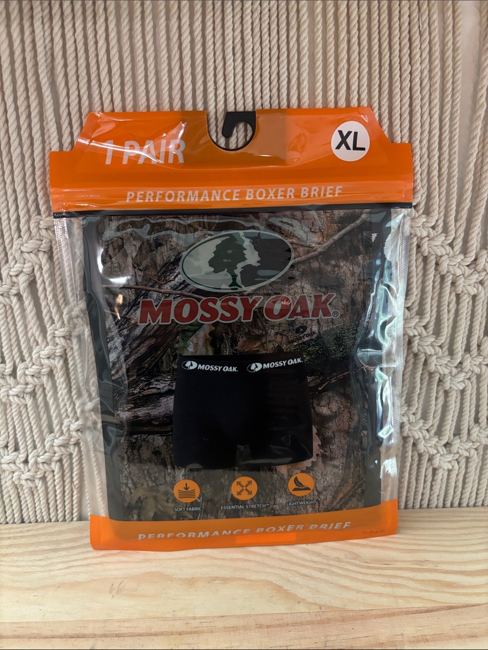 1 XL Pair Mossy Oak Performance Boxer Brief - Black